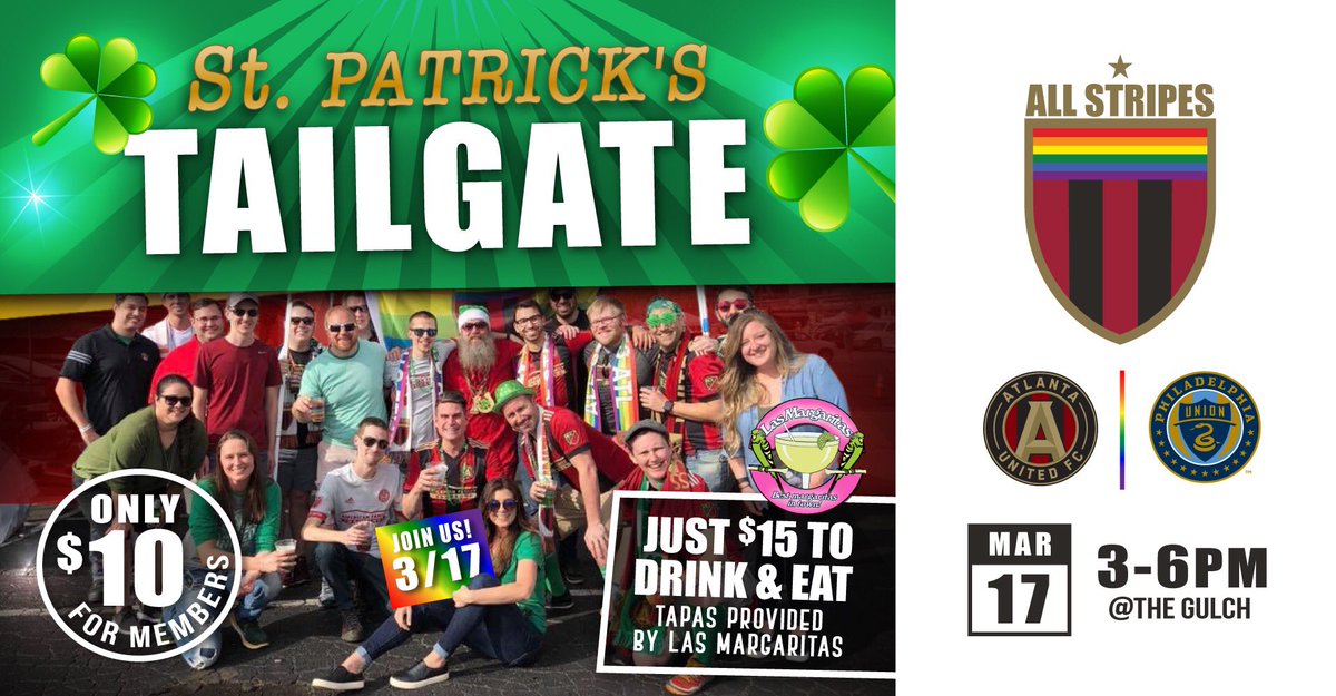 AllStripesATL's tweet image. What a turnout yesterday! Who’s ready to do it again? Join us! Buy tickets here... allstripesatl.com/tailgateticket… #UnitedInPride 🏳️‍🌈🍀🏳️‍🌈🍀🏳️‍🌈 #AtlUtd