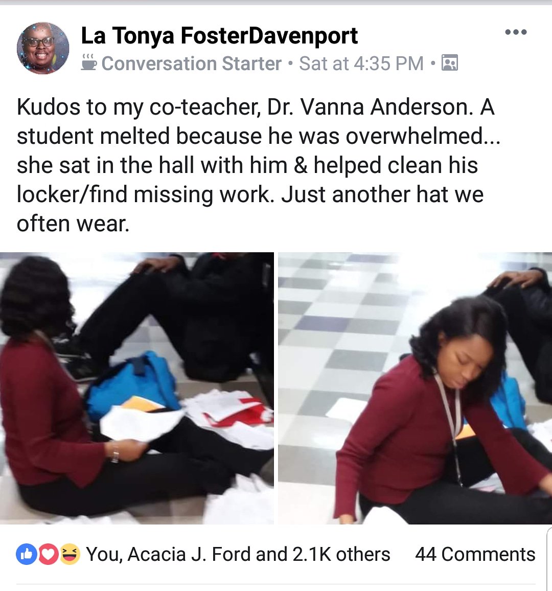 DrVannaAnderson's tweet photo. I don't do it for the paycheck, I do it because I had an amazing teacher who went above/beyond and showed me the true meaning of teaching! #ilovemystudents #theywillrememberme https://t.co/Y9xh4ajG52
