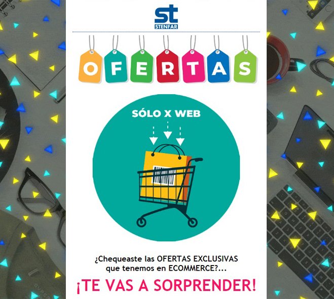 Comenzá el lunes con una sonrisa😃 🛍OFERTAS WEB🛒 Ingresá a nuestra página stenfar.com.ar y descubrí todas las promos que tenemos para vos. ¡Te vas a sorprender! #lunes #ofertas #descuentos #promociones #rebajas #ofertasweb #descuentosweb #ecommerce #stenfar #felizlunes