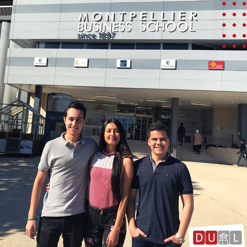 DualUnab's tweet photo. Nuestros Egresados Dual Juan Sebastián, Sandra y Juan Andrés se encuentran realizando el Programa de Doble Titulación en Francia con Montpellier Business School.  😁👏🇫🇷 #ViveDual https://t.co/E54GiCTgXj