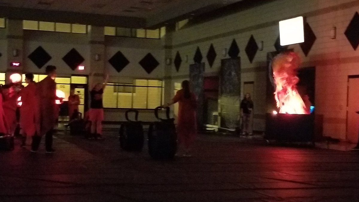 When the fire was on fire. Ha. <a href="/EVDrumline/">East View Drum Line</a> 
#playingwithfire
#lightsout