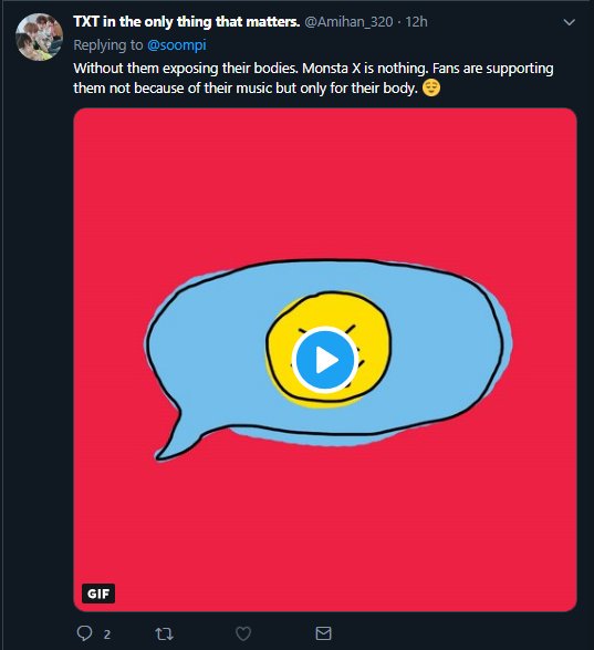 ReportForTXT's tweet photo. Please REPORT &amp; BLOCK this user as a troll and/or suspected anti. Said user is pretending to be a TXT supporter, yet is instigating fights in other fandoms under official tweets.

📎 https://t.co/UaSlL1zkiT https://t.co/LH78Jh0Q1e