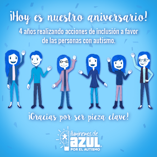 iluminemos_org's tweet photo. ¡Hoy cumplimos 4 años fomentando la inclusión a favor de las personas con #autismo! 💙
Con tu apoyo seguiremos realizando más acciones para informar, sensibilizar y concientizar sobre esta condición de vida. 
¡Gracias a todos los que han sido parte! 
#IluminemosdeAzul #Inclusión https://t.co/F1mN1B1ah6