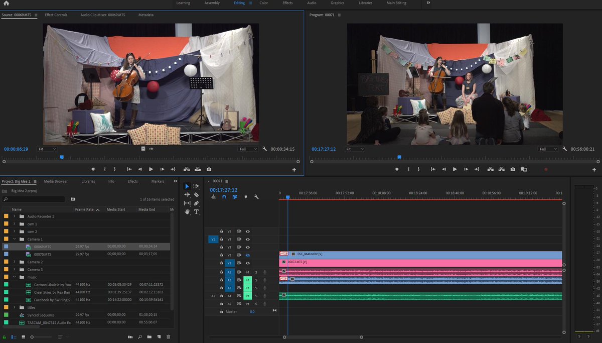 OAMedia's tweet image. Working on something a little different today. Editing a video for an original piece of children's interactive theatre. The show looked to be a great time for the kids and had fun original music.

#theatre #childrenstheatre  #sonyfs700 #fs700 #videography #notalwaysoutdoors?
