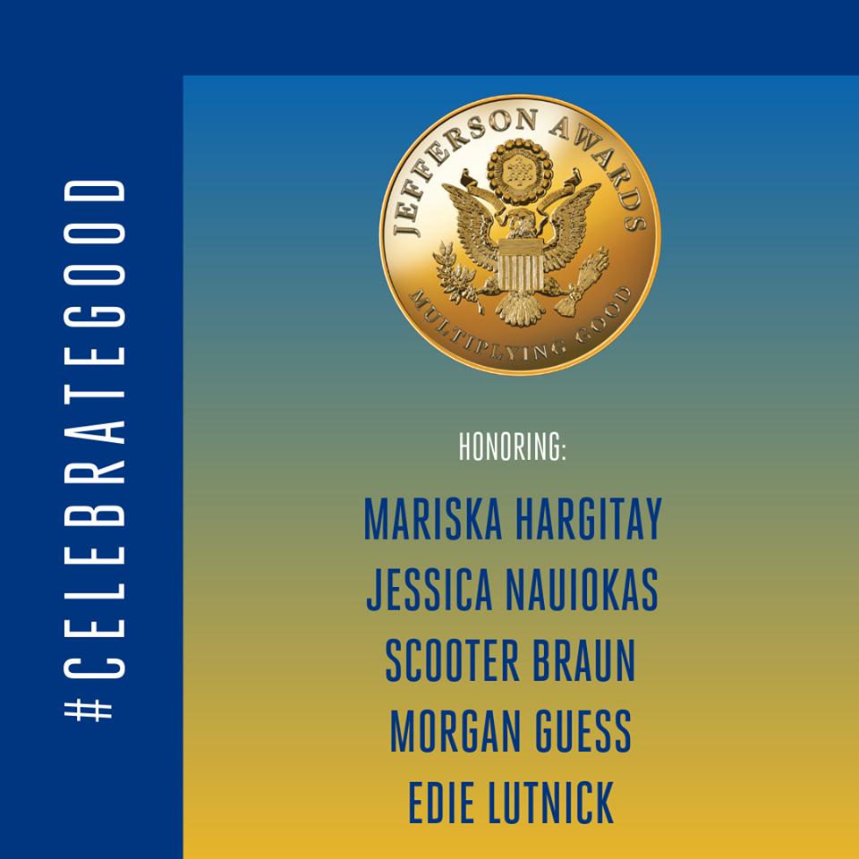 Ms. Nauiokas will join @GoodMultiplied to receive the Jefferson Award tonight, <a href="/Service_Stories/">The Jefferson Awards</a> is the largest and most prestigious celebration platform for service in America. Also congrats to <a href="/Mariska/">mariska</a> , <a href="/edielutnick/">Edie Lutnick</a> <a href="/susanguess/">Susan Guess</a> (Morgan Guess) <a href="/scooterbraun/">Scott “Scooter” Braun</a> #celebrategood