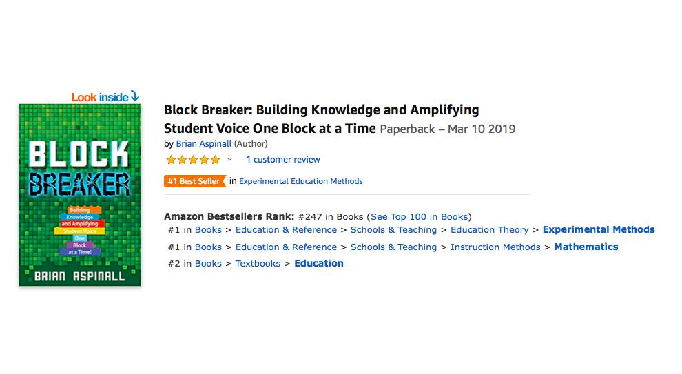 mraspinall's tweet photo. HOLY SMOKES! @blockbreakeredu is now a BEST SELLER in TWO categories and #2 in a third category on Amazon 🇨🇦! WOWZERS! Grateful! Thank you all! 

#BlockBreaker #CodeBreaker #tlap 

Grab it here: https://t.co/TKivCxIyBg https://t.co/amq30IhxcU