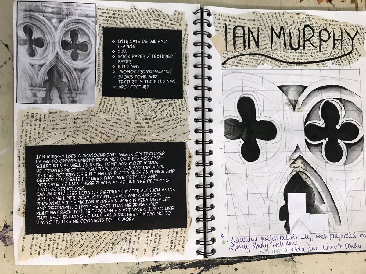 MissBeachgood's tweet photo. Some fantastic homework from year 10 Art! Artist research based on Ian Murphy. Well done lovelies, 3 more to follow with the names @ChewValleySch https://t.co/78o4F0mgkW