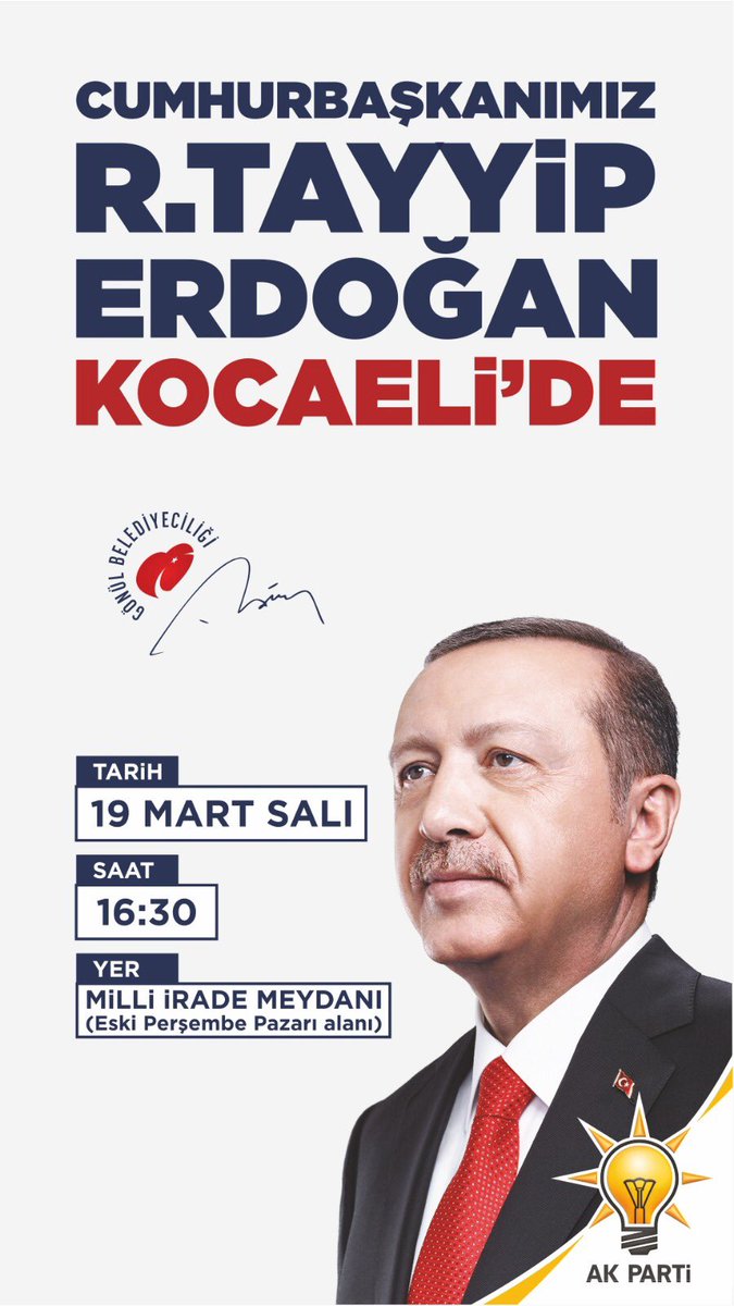 Muratcan4153's tweet photo. HAZIR MIYIZ KOCAELİ 
ÖZLEM BİTİYOR, HASRET SONA ERİYOR
Anadolu'nun yiğit evladı 
Cumhurbaşkanımız Recep Tayyip ERDOĞAN geliyor.. @RT_Erdogan @tahirbuyukakin

📅 19 MART SALI
⏰ SAAT 16.30 
📍MİLLİ İRADE MEYDANI 
(Eski Perşembe Pazarı Alanı)
#BelediyeİşiGönülİşi 🇹🇷🇹🇷🇹🇷🇹🇷🇹🇷🇹🇷🇹🇷🇹🇷🇹🇷 https://t.co/gpidZ7B24g