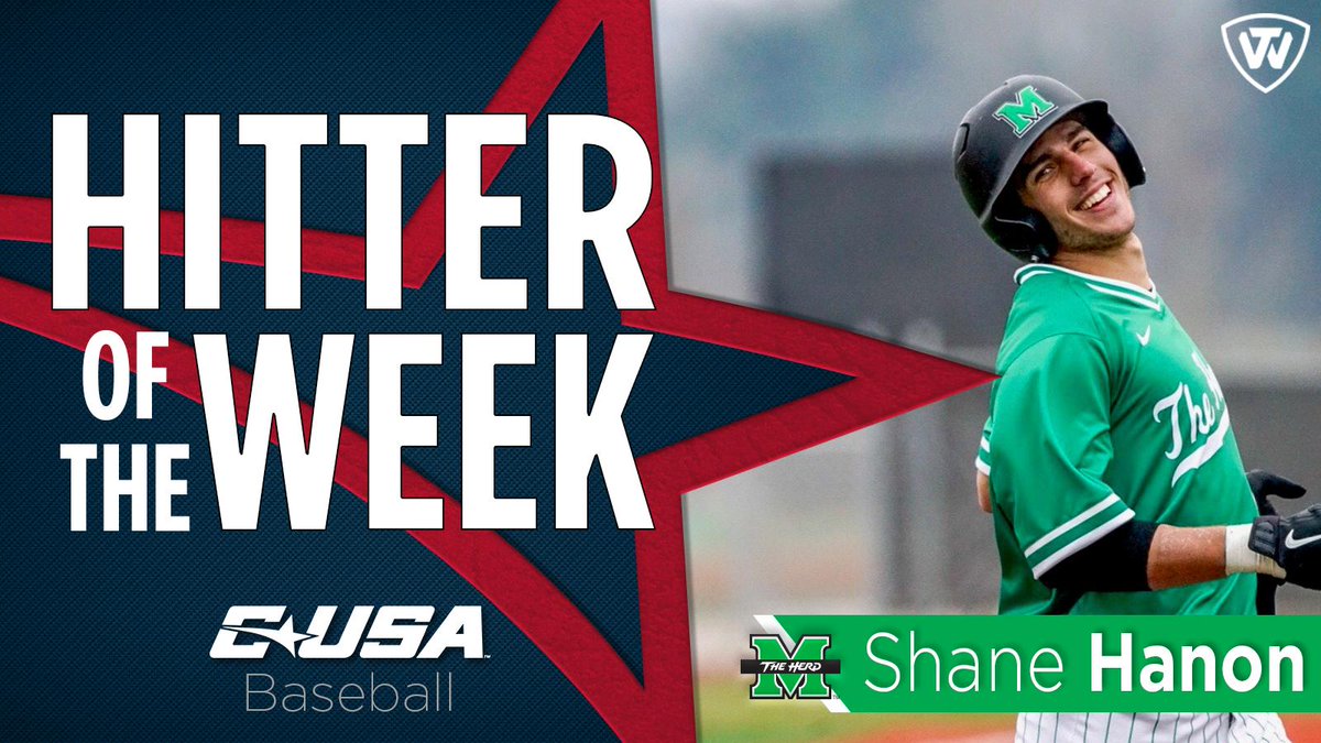 📢: Congratulations to @HerdBaseball’s Shane Hanon, #CUSABASE Hitter of the Week presented by @towbrand! ⚾️ 🏅1️⃣ | #TheCUSAWay