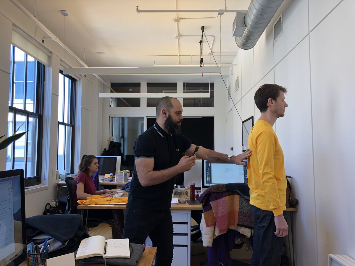 HelloApplied's tweet photo. Monday morning in the studio. Our designers double as models, on occasion. 😎 #helloapplied https://t.co/2FLuNm48OK