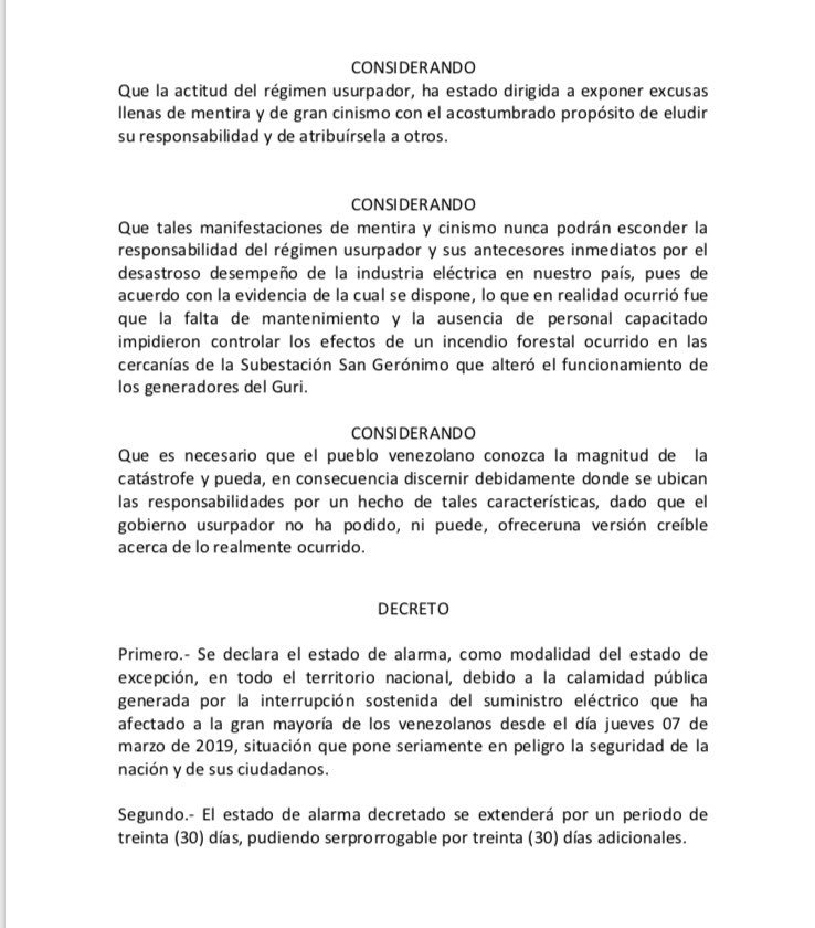 carlosvecchio's tweet photo. El Pdte. (e) @jguaido ha decretado suspender el suministro de Petróleo a Cuba y nos ha girado instrucciones a las misiones diplomáticas para solicitar ayuda técnica y atender Estado de Alarma Nacional del cual es responsable el régimen usurpador. ¡Nuestra prioridad es Venezuela! https://t.co/7uDs6Um8kV