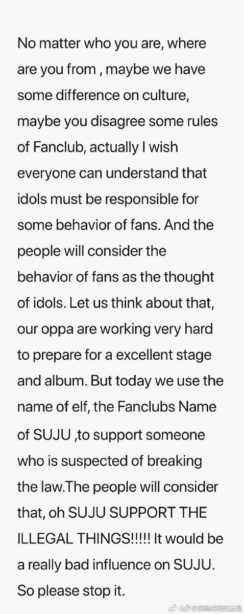 Xuan371's tweet photo. #Superjunior
#elf
Don't use Elf to represent your opinion, because this not only affect yourself and SuJu‼️
I understand you have freedom of speech, but please think about who icon is and is it a something you should voice in. ‼️This incident a lot，focus on suju ok
???‼️ https://t.co/Wy2o4yeS5j