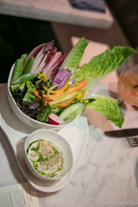 Digging the design drama — and the #crudite (with light-as-air whipped #buttermilk dip) — at brand new Commons Club at @VirginHotelsSF. 

#SFHotels #HotelDining #SFdining #SFfood #SFfoodie #vegetables #veggies #NewRestaurants #dining #SFeats #RestaurantDesign #FoodTravel