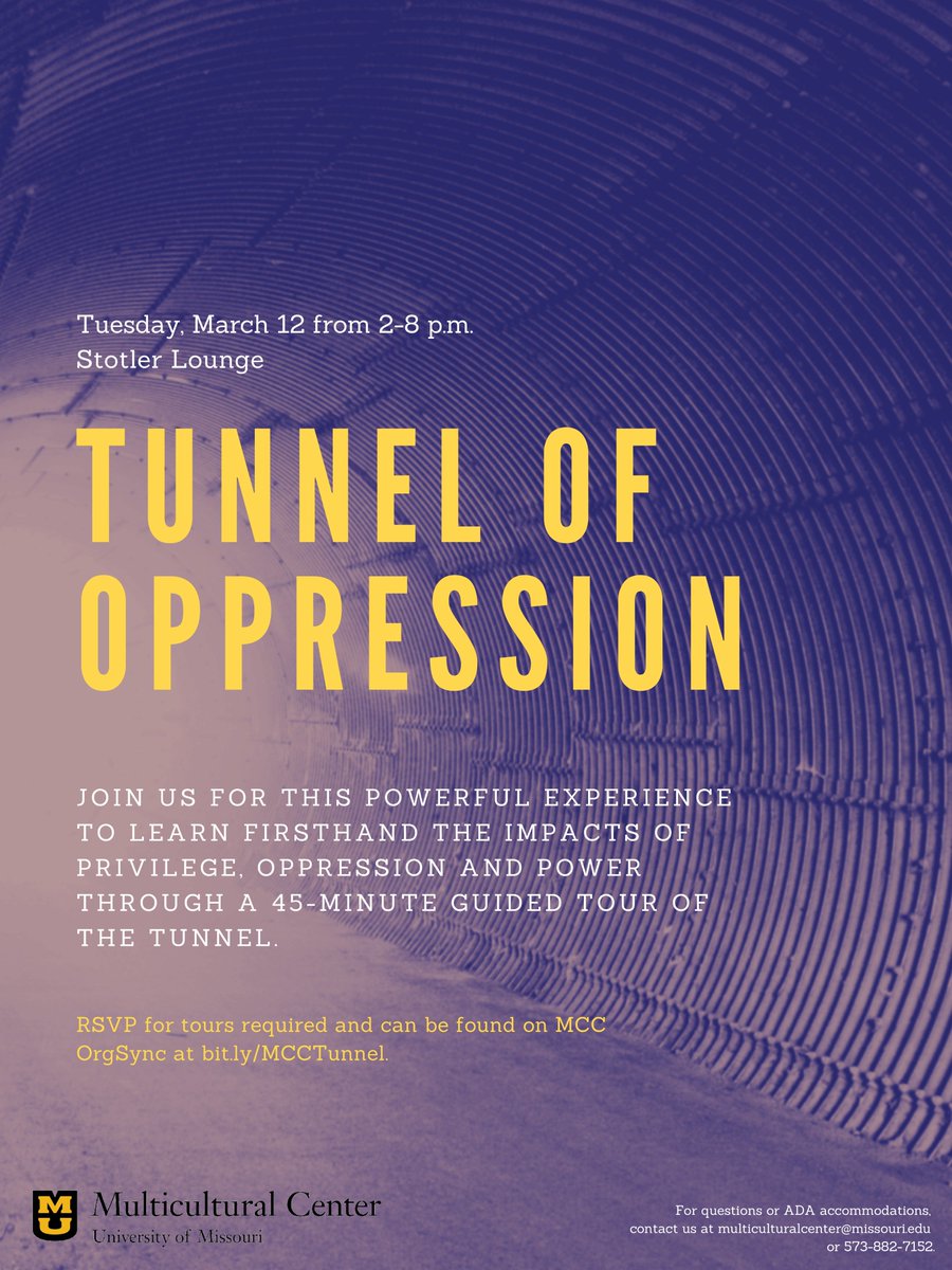 Still plenty of spots available for Tunnel of Oppression tomorrow, sign up today!  orgsync.com/108747/forms/3…