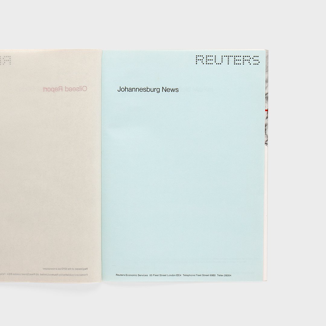 "Just as Reuters itself is modern and efficient so should the face be that it presents to its subscribers and the public" – Reuters design manual, 1965. Read our Manuals 2 case study on Alan Fletcher's dot-matrix identity bit.ly/2ua7rKJ