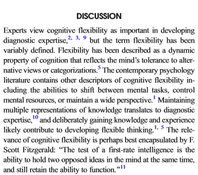 PaulBerglMD's tweet photo. How can diagnosticians exhibit flexibility in #clinicalreasoning?
1. Maintain an open mind
2. Recombine findings to activate new scripts
3. Don't think in absolutes & question previous labels
#improvingDx w/ @DxRxEdu @andrewolsonmd cc @ImproveDX
https://t.co/TuCXRir9Hy https://t.co/K9k8C0xCBl