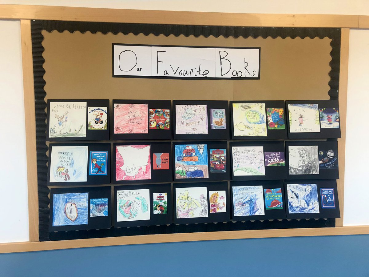SMcGhee_'s tweet photo. “It’s my favourite book because...” Our display from World Book Day last week. QR codes link to the children talking about their favourite book. 📚 https://t.co/LxxJVINLp0