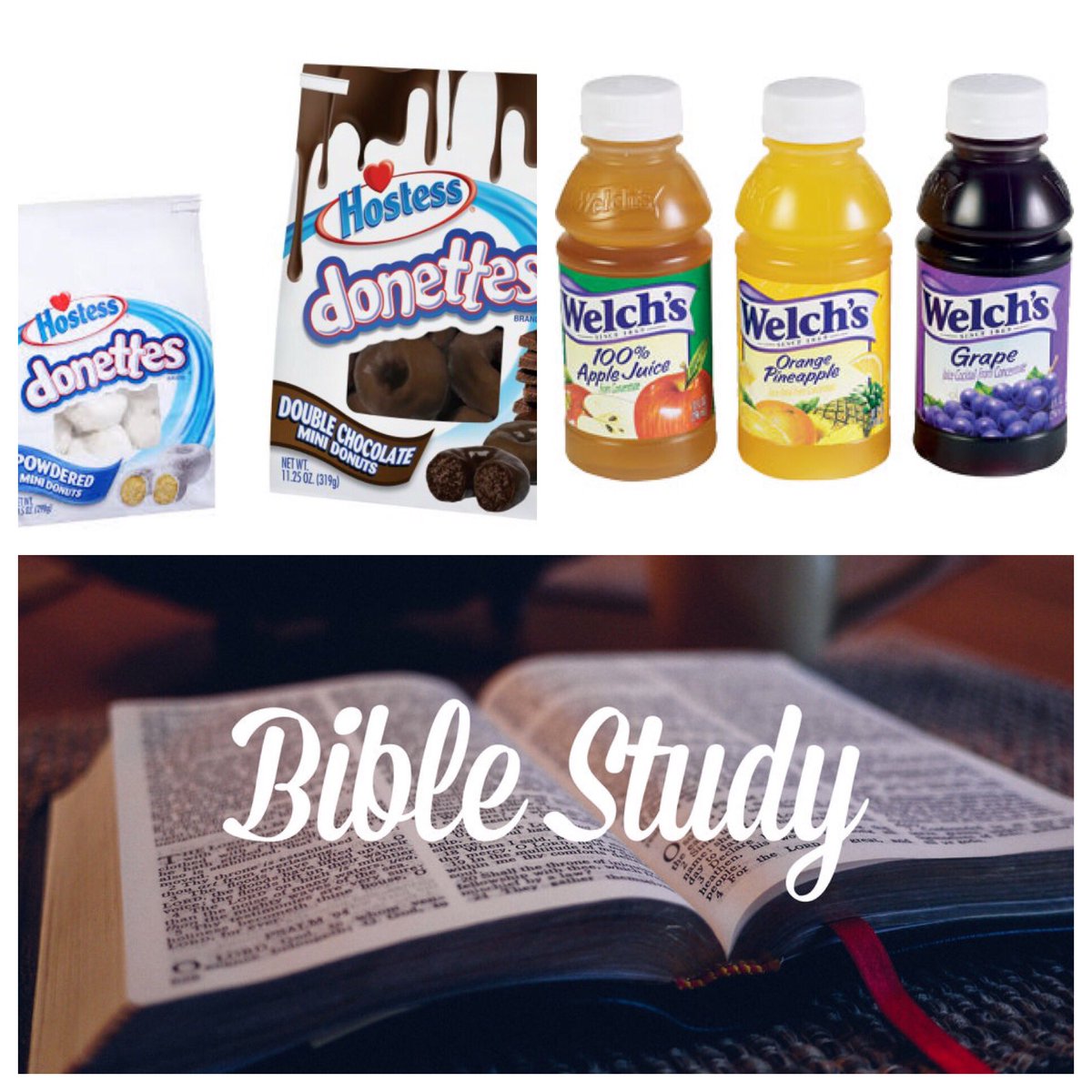 TPCOCYG's tweet photo. Donuts, juice, and Bible Study. Senior High at Carter’s; Junior High at the JAC 7-8:30pm. See you soon! https://t.co/PSI77cqS7v