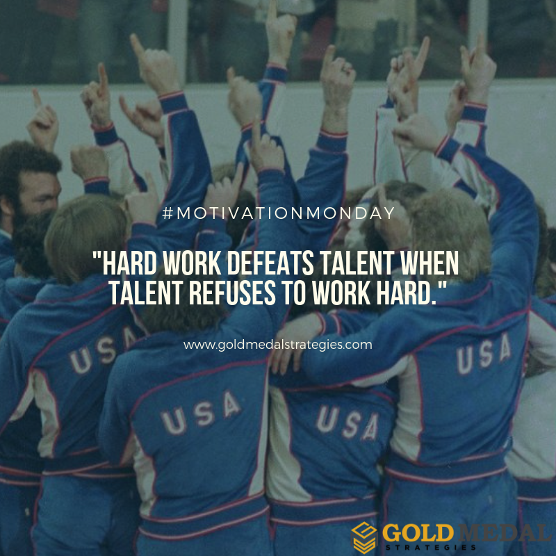 JimCraigUSA's tweet photo. "Hard work defeats talent when talent refuses to work hard." What motivates you? #MotivationMonday #Believe https://t.co/A21wH3rG2K