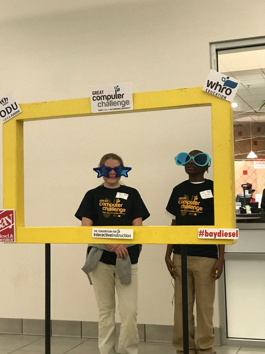 EatonMS1's tweet image. Eaton Middle School students, Makenna and Cornelius, enjoy a Saturday at ODU competing in the Great Computer Challenge.  We are very proud of these two students. #GCC2019 #BayDiesel