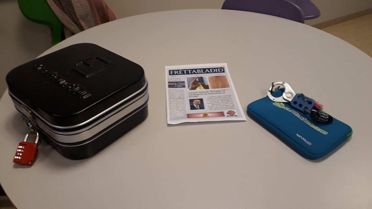 HildurArnaH's tweet photo. Nýr Breakout Edu leikur um smitsjúkdóma tilbúinn og fer í prófun hjá okkur í vikunni 🤩 Svo gaman að hitta þessa snillinga @anitaomars79 @Ghfinna #breakoutedu #utismini https://t.co/xzmqk7aAbr