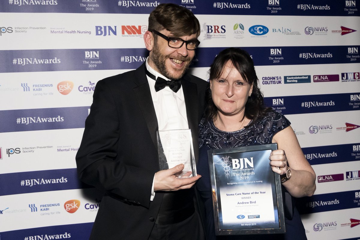 nuhcolorectal's tweet photo. Stoma care nurse of the year award, some photos coming through of our proud @AndrewBirdSCN celebrating! #StomaNursesAddingValue https://t.co/NSxX2yVN4T