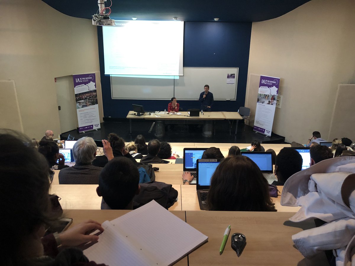 IAEPauBayonne's tweet photo. #OpenSIAE « #qualité de vie au #travail » ➡️ intervention de Sandrine WERY @ANDRH_Officiel Groupe pays de l’adour et de Maxime PERROT directeur de projets @Sofaxis 👉Un public de tout horizon ce soir à l’@IAEPauBayonne pour échanger sur le sujet ! https://t.co/ESlRkXzf5g
