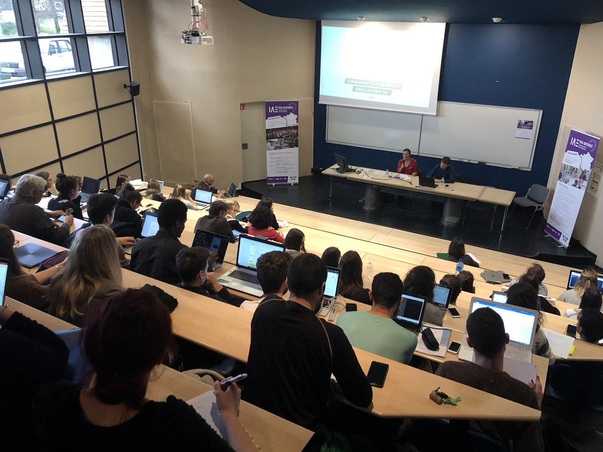 IAEPauBayonne's tweet photo. #OpenSIAE « #qualité de vie au #travail » ➡️ intervention de Sandrine WERY @ANDRH_Officiel Groupe pays de l’adour et de Maxime PERROT directeur de projets @Sofaxis 👉Un public de tout horizon ce soir à l’@IAEPauBayonne pour échanger sur le sujet ! https://t.co/ESlRkXzf5g