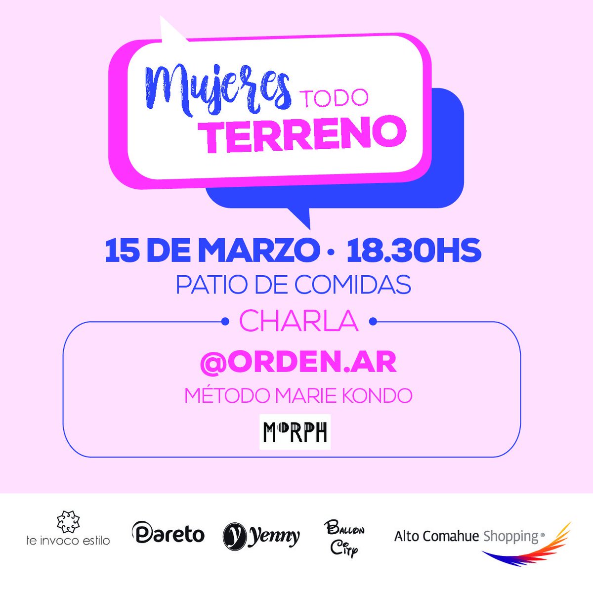 Este viernes no te pierdas la gran charla de <a href="/orden/">orden</a>.ar, método #MarieKondo sobre organización de hogares 🏠 

Inscribite a través de la app de Pareto! Habrá grandes sorpresas 🤩 Te esperamos 18.30 hs en el patio de comidas del shopping! ⚡️

goo.gl/wwQ5Ug