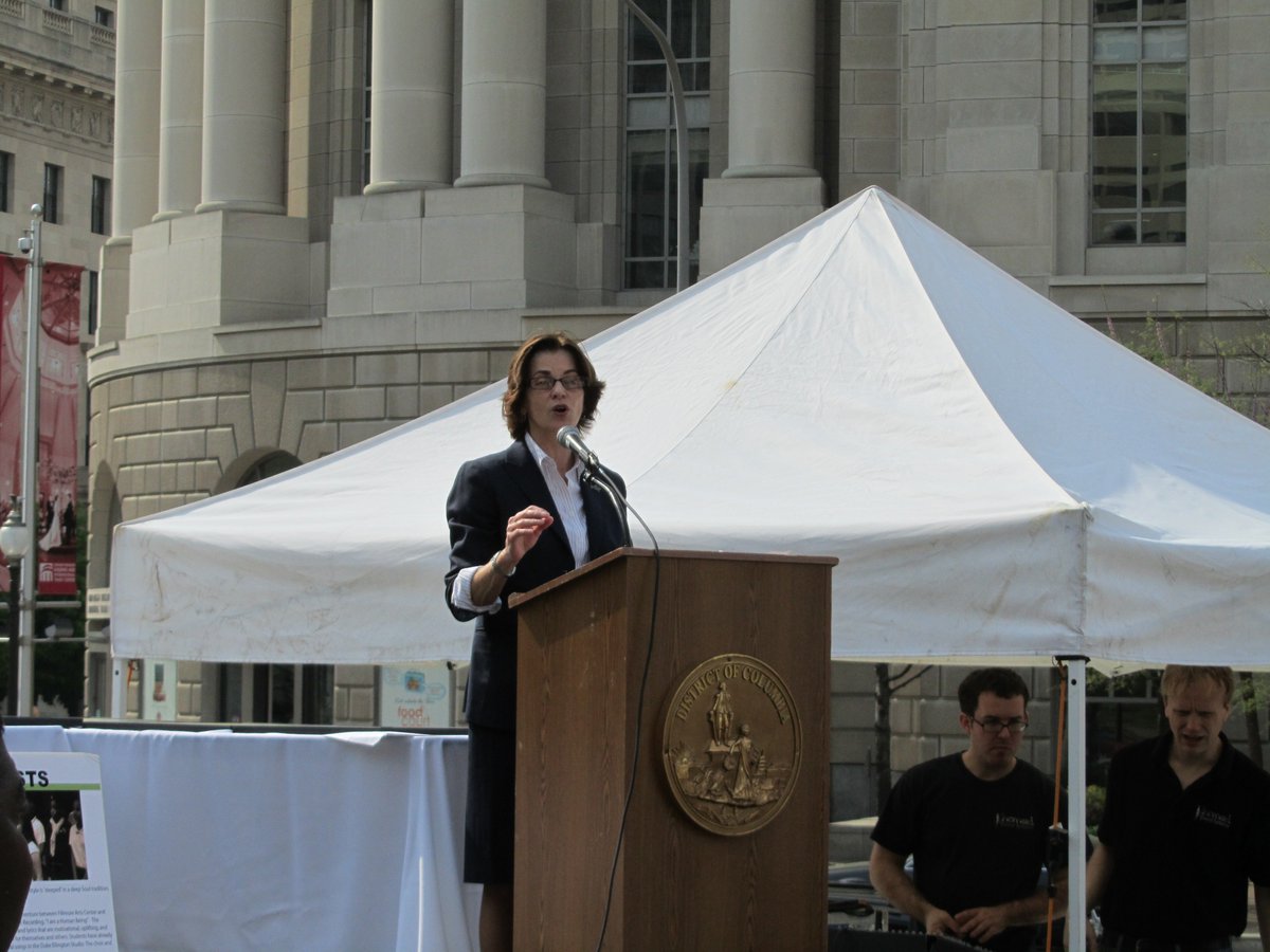 DCSEU's tweet photo. We are grateful to @CouncilofDC and Councilmember @MaryCheh for crafting the legislation to create the @DCSEU. Here she is speaking at a 2011 #EarthDay kick-off event. #8YrsofDCSEU https://t.co/BG4NE7dUyS
