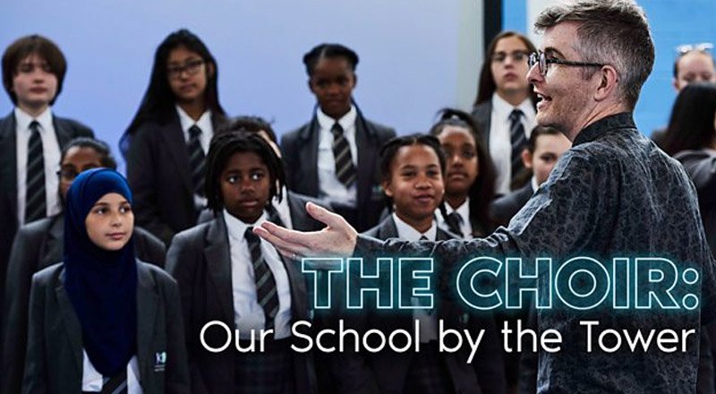 BBC's tweet photo. A year on from the Grenfell tragedy, the pupils at Kensington Aldridge Academy are ready to move back to their refurbished school, and @GarethMalone helps them put on a very special show. 🎶
The Choir: Our School By The Tower, tonight, @BBCTwo, 9pm.
👉 https://t.co/iwbst6LvL3 https://t.co/PDnuQfdVYr