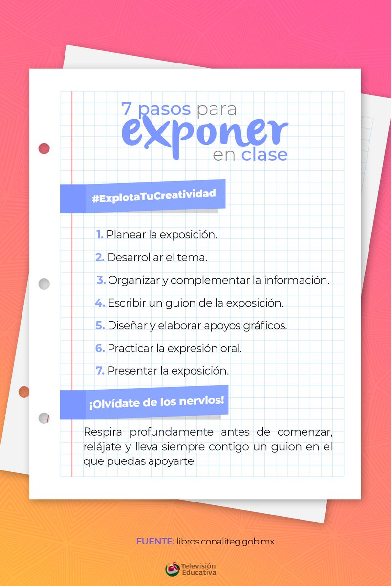 aprende_mx's tweet photo. ¡#ExplotaTuCreatividad y olvídate de los nervios! 🤓☝️ https://t.co/cazgxJ63rY