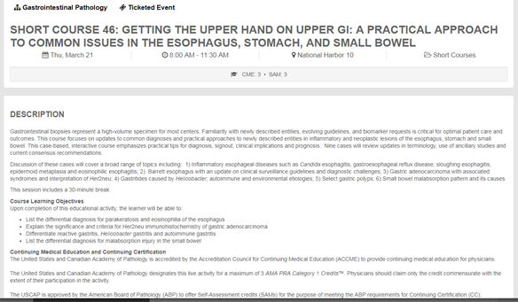 CArnoldMD's tweet photo. If you are looking for the latest updates on the Upper GI tract, check out our USCAP short course Thurs March 21 8-1130A in National Harbor 10 with @WendyFrankelMD, @DoraGIPath, and me. Hope to see you soon! #UpdatedGuidelines #PracticalTipsGalore #SampleNotes #NewEntities https://t.co/SD8osDog8n
