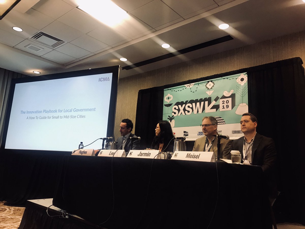 ‘Collaboration moves at the speed of trust’. Loving the chat about innovation for local governments with <a href="/Xavier_Hughes/">Xavier Hughes c/o ‘21</a> <a href="/mmlee/">Meredith Lee</a> <a href="/jarmin_ron/">Ron Jarmin</a> <a href="/jffmsl/">Jeff Meisel</a> #SXSW2019
