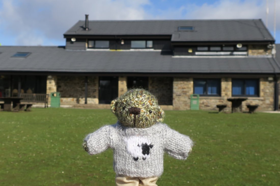When we had had a nice long walk, we stopped at the cafe for some cakes. #FromAmbrose #KnittedBears #FurryTails