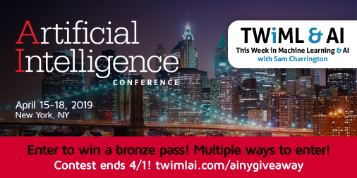 twimlai's tweet photo. Win a FREE Bronze Pass to The AI Conference NY on April 17-18th! Visit https://t.co/xlZBQ3ulb4 and choose any (or all) of the nine ways to enter! https://t.co/mEgEb0XVkA