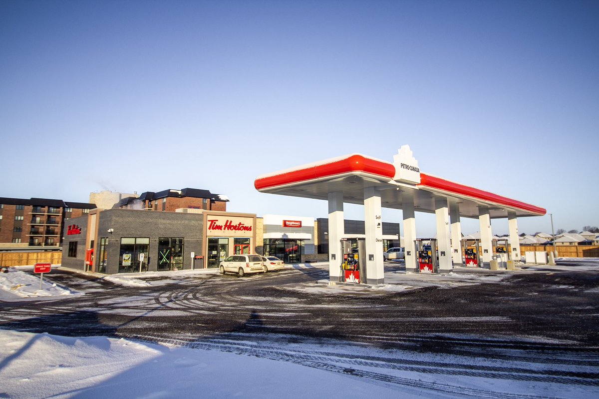 SierraWoodstock's tweet photo. The newest development at Van Ave &amp; Lakeview Drive, #WoodstockOntario is complete &amp; is officially open as of today! 
☕️ Tim Hortons 
⛽️ Petro Canada Gas Station 
#Coffee #Construction #Development https://t.co/4tj4jv9EVd