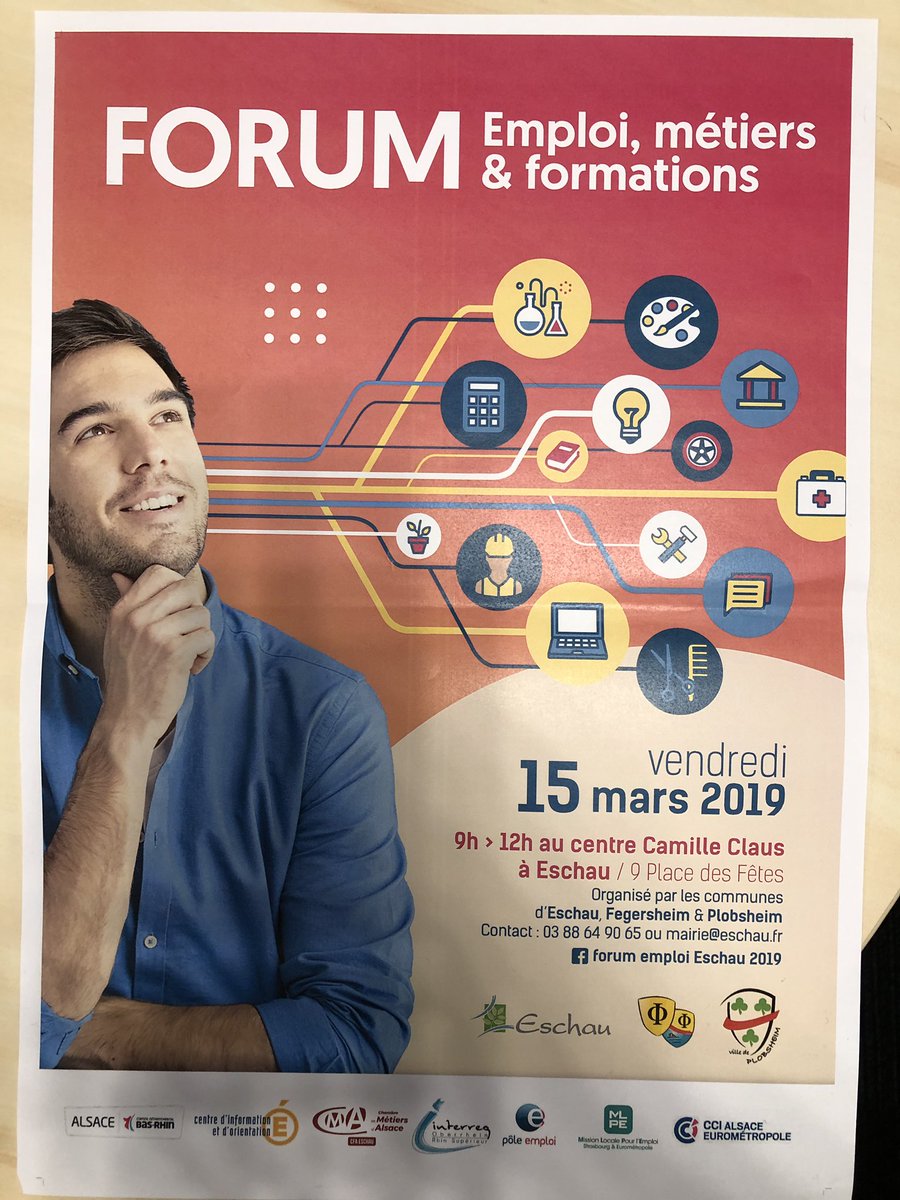 ALUTTERSCHMITT's tweet image. L’équipe emploi du #CD67 dans  les starting-blocks @toutlebasrhin pour le forum #emploi #metiers #formation le vendredi 15 mars à # Eschau #Alsace. Les entreprises et les partenaires du territoire #plobsheim  #fegersheim seront présents de 9h à 12h au centre Camille Claus.