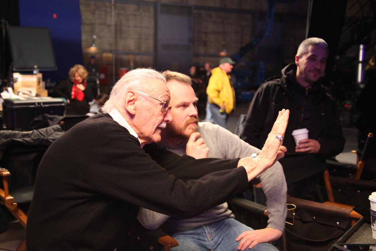 We're 99% sure Stan was trying to convince director Marc Webb to expand his Amazing Spider-Man cameo in these behind the scenes set photos. #MotivationMonday