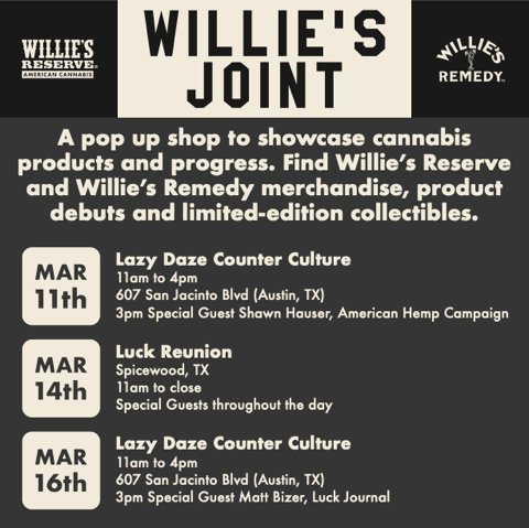 Come by for a coffee #sxsw2019 <a href="/williesremedy/">Willie’s Remedy</a> <a href="/WilliesReserve/">Willie's Reserve</a>