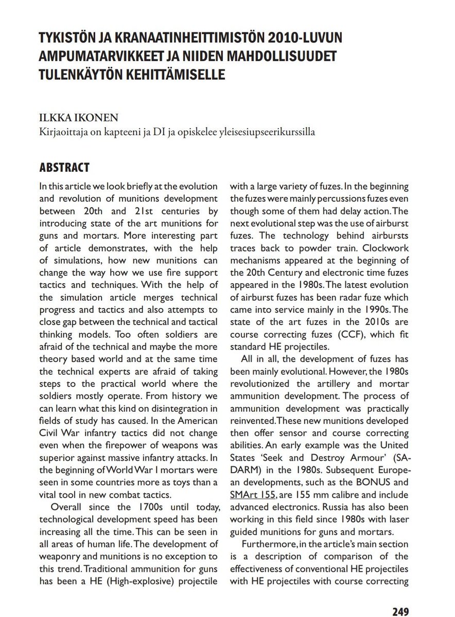 Abstract in English from a study about how guided shells affect effects of indirect fire, both mortars and artillery.

MUST READ!!
