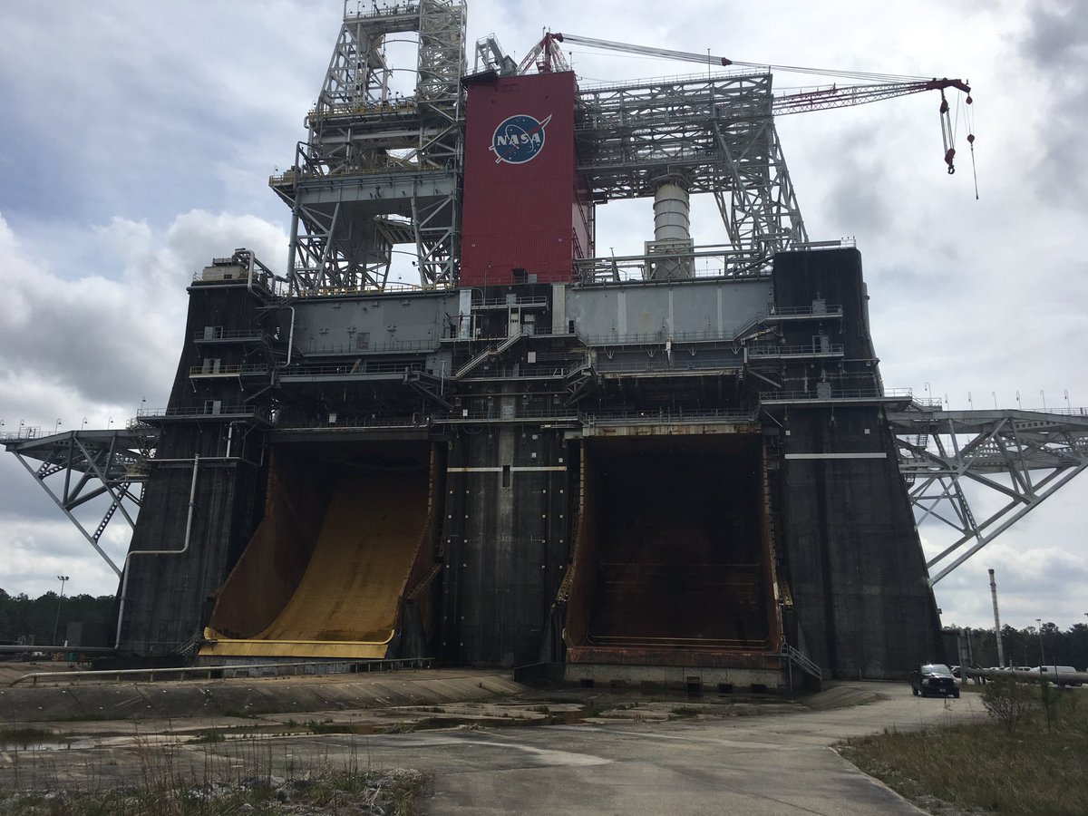 rlayel's tweet photo. List got to visit the b complex test stand ⁦@NASAStennis⁩ where the SLS core stage propulsion will be final live fire tested. #Moon2Mars https://t.co/UjSK0OfnVx