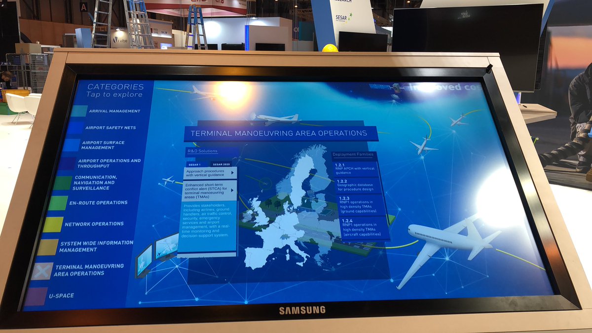 SESAR_JU's tweet photo. Sound check: check, VR tool: check; Solution Catalogues: check! Nearly ready to welcome visitors to the #EuropeForAviation stand and theatre #SESAR #WorldATM @WorldATM_now @Transport_EU @eurocontrol @EASA @EUDefenceAgency @inea_eu @EUROCAE1 https://t.co/y5snECVvRr