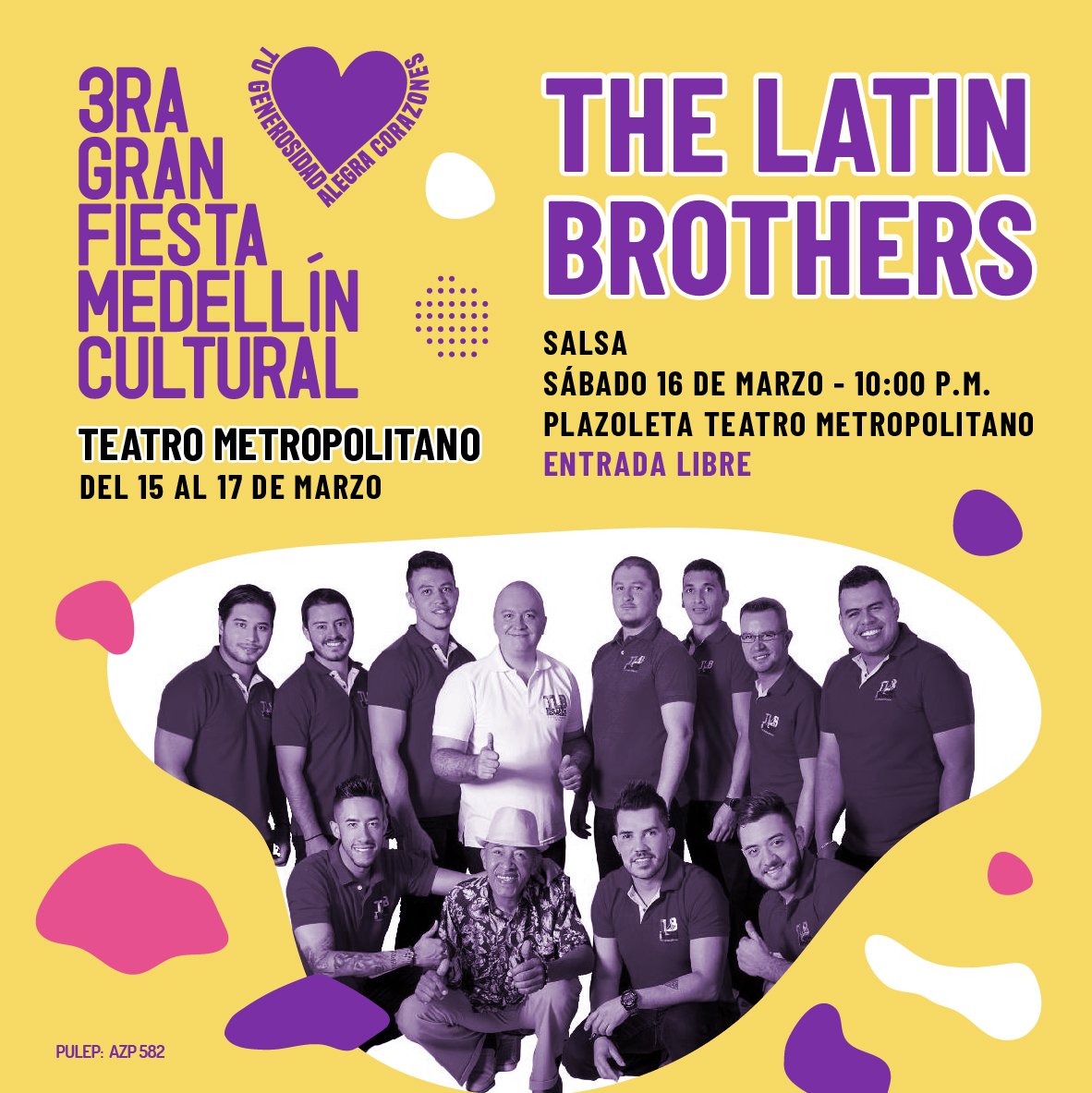 ¿Te suenan éxitos como Las Caleñas son como las Flores o Sobre las olas? Los invitamos a bailar este sábado 16 de marzo con <a href="/thelatinoficial/">The Latin Brothers</a>, un gran remate con mucho sabor para cerrar el segundo día de la 3ra #GranFiestaMedellínCultural.  teatrometropolitano.com/3ra-gran-fiest…