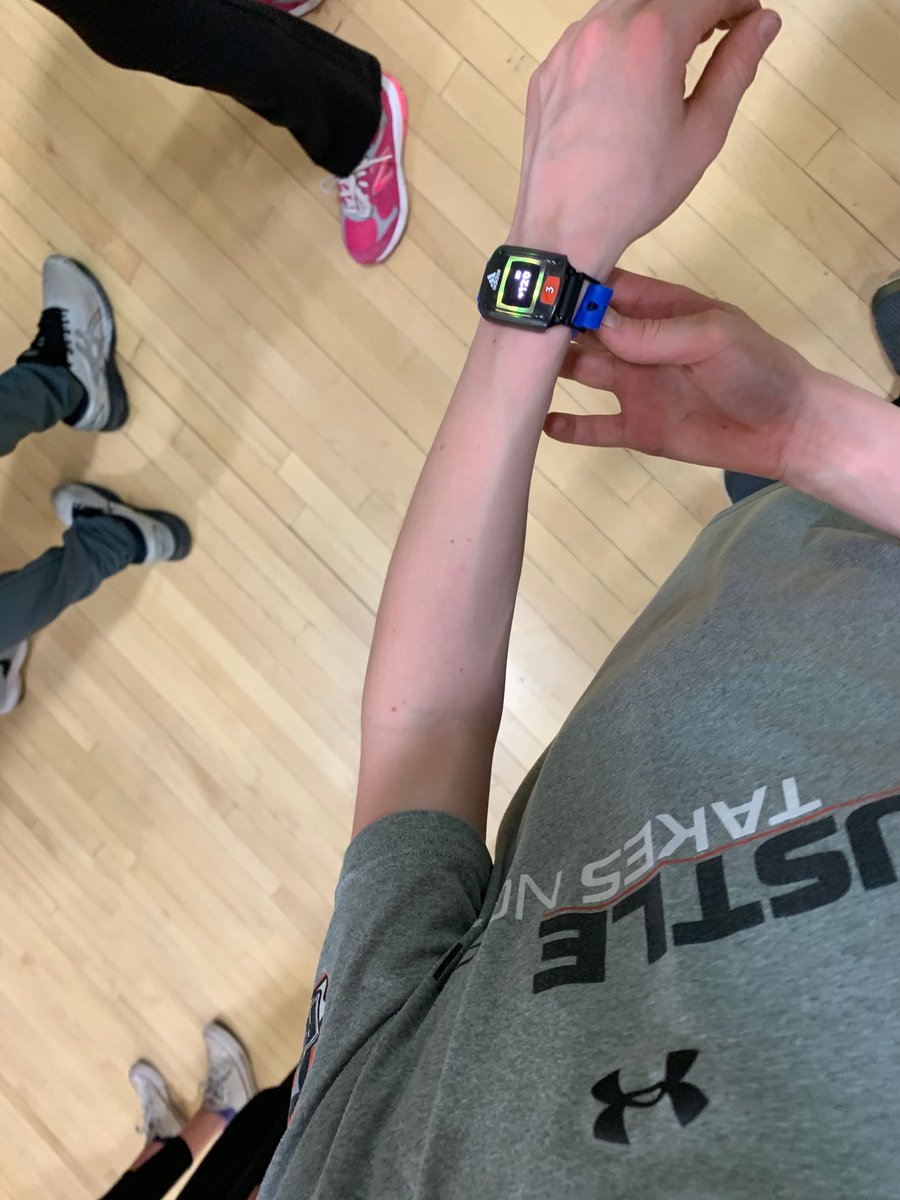Students enjoying the new IHT Spirit HRM monitors during #physed today.  Learning the benefits of being in their target heart rate zone and feeling #motivated.  Thanks to the amazing <a href="/SaxePTC/">Saxe PTC</a> for making it possible for our students to experience.