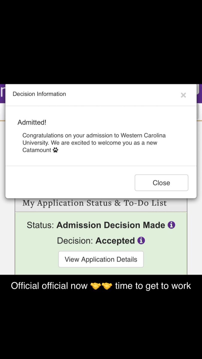 Charris919's tweet photo. It’s official @WCU_FB 🤝💜 #Wheecoming https://t.co/8RwcWcebqS