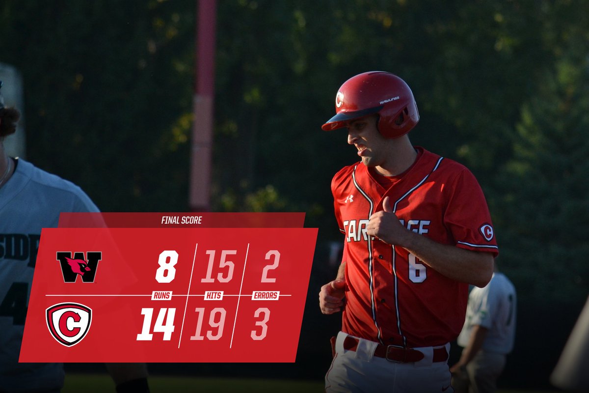 carthagesports's tweet photo. #RedMenBase⚾️ concludes spring break with a 14-8 win over Wesleyan!! https://t.co/fKmz1LpxCj
