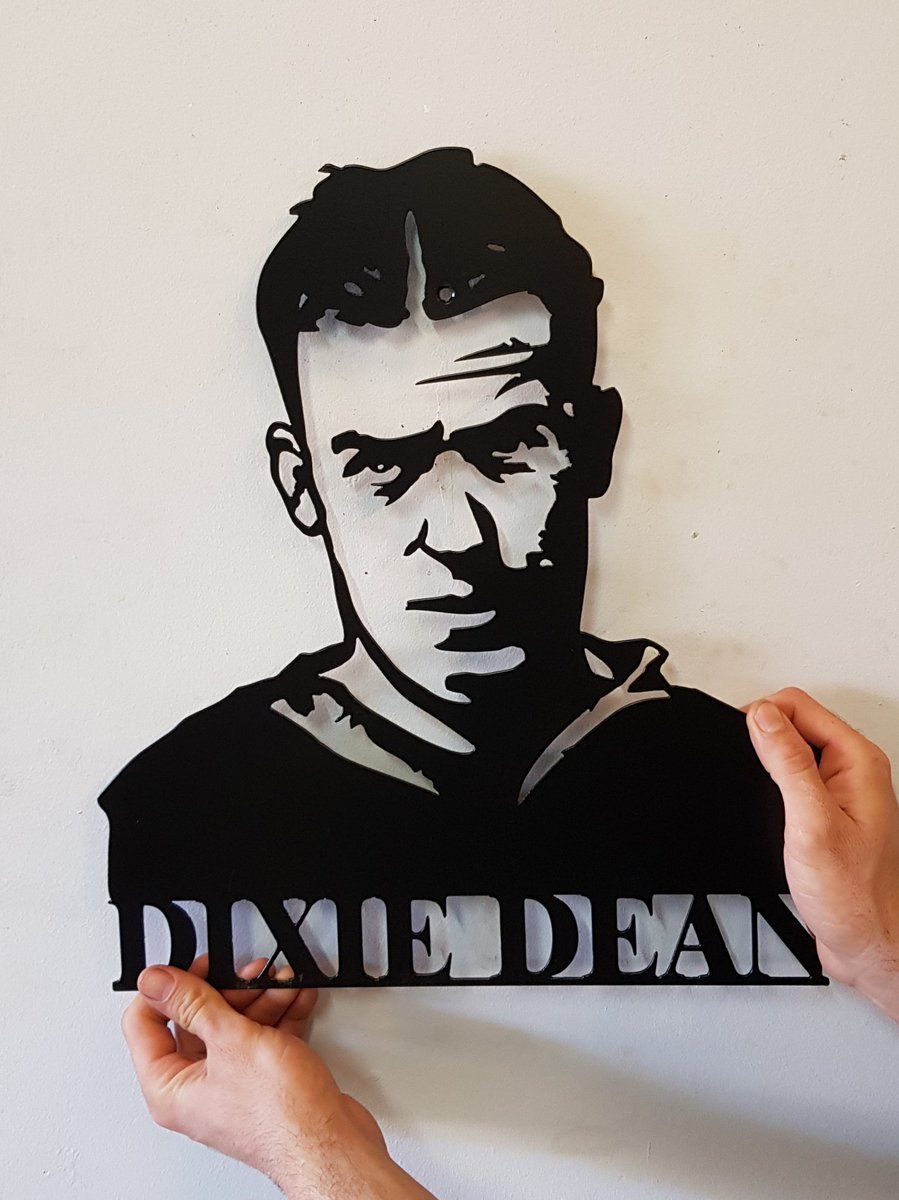 PMA_888's tweet photo. Dixie Dean wall art 2mm thick powder coated mild steel £90 

Dixie Dean bust £45 https://t.co/yO6Lb4L2bS
