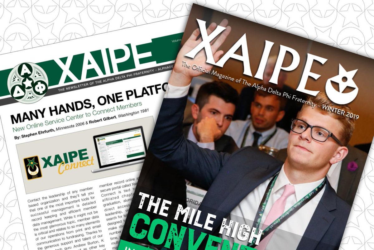 We're excited to announce that our newsletter has evolved into a magazine! Check out the first EVER Xaipe Magazine at alphadeltaphi.org/magazine