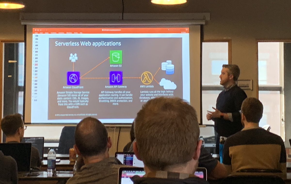 AWS Serverless workshop with <a href="/chrismunns/">Chris Munns</a> at <a href="/CloudZeroInc/">CloudZero</a> <a href="/silvexis/">Erik Peterson</a> #ServerlessDays #serverlessdaysbos #awslambda